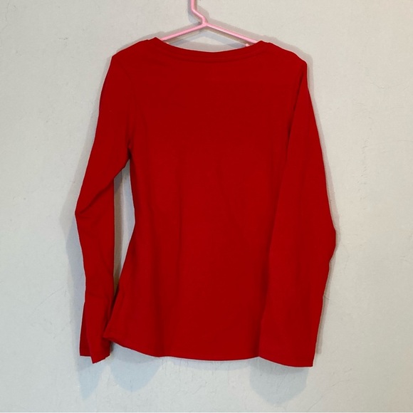 Wonder Nation Red Gold Christmas Favorite List Long Sleeve Shirt Medium 7 8 - Picture 2 of 5